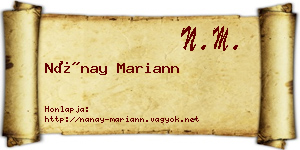 Nánay Mariann névjegykártya