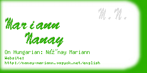 mariann nanay business card